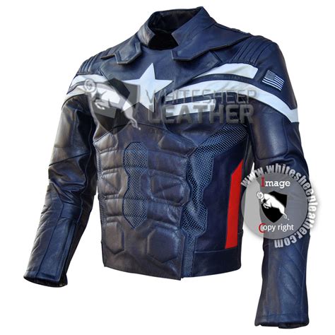 captain america replica jacket whitesheep leather|captain america costumes for sale.